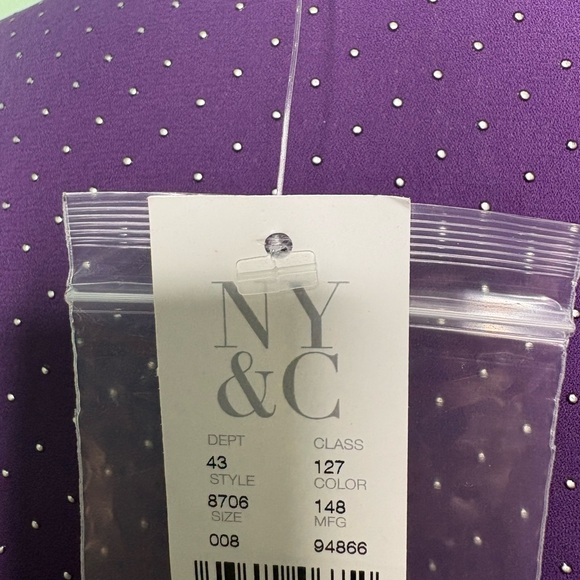 NWT New York & Company Purple Ruffle Sleeve Blouse large - Picture 12 of 12